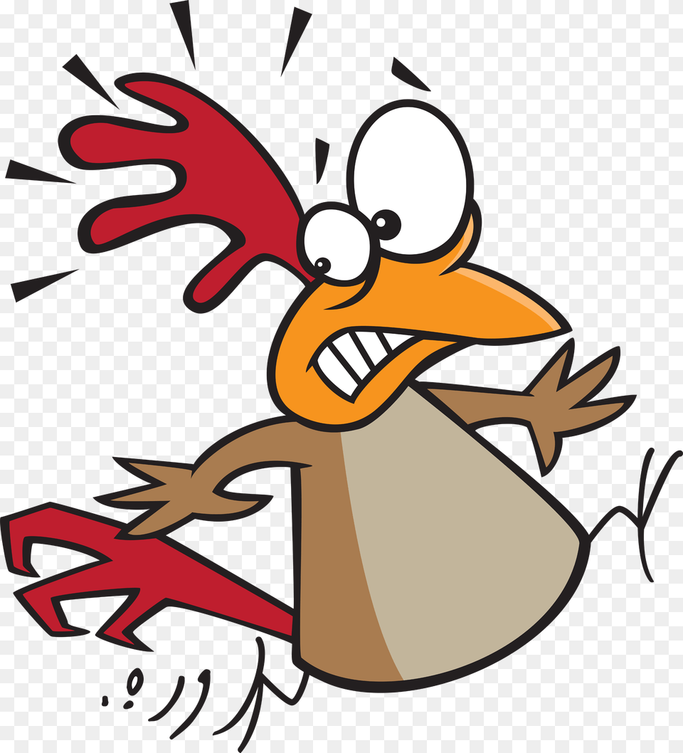 Cartoon Scared Chicken, Animal, Fish, Sea Life, Shark Free Png Download