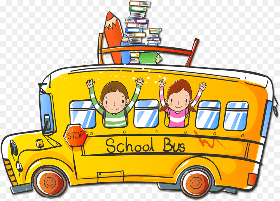 Cartoon School Bus Transprent Clip School Bus Cartoon, Vehicle, Transportation, Baby, School Bus Png