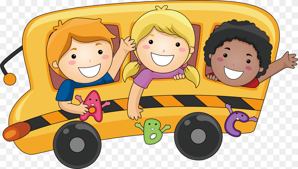 Cartoon School Bus Clipart Children Free Png