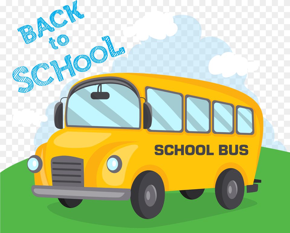 Cartoon School Bus Vector, Transportation, Vehicle, School Bus, Car Png