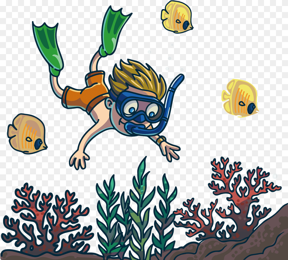 Cartoon Scuba Diving Diving Cartoon, Water, Outdoors, Nature, Sea Png