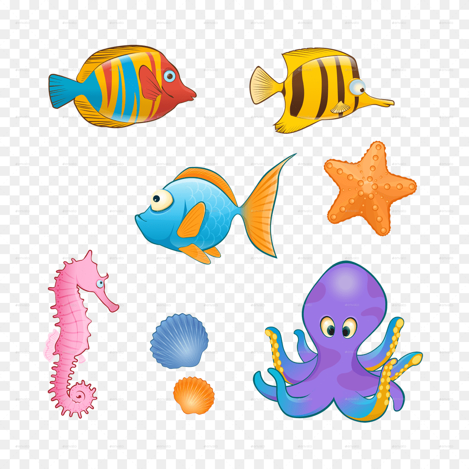Cartoon Sea Animals Transparent Cartoon Sea Animals Cartoon Sea Animals, Animal, Fish, Sea Life Free Png Download