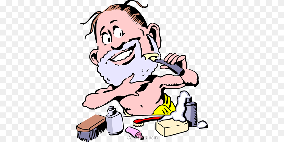 Cartoon Shave Royalty Vector Clip Art Illustration, Baby, Brush, Device, Person Free Png