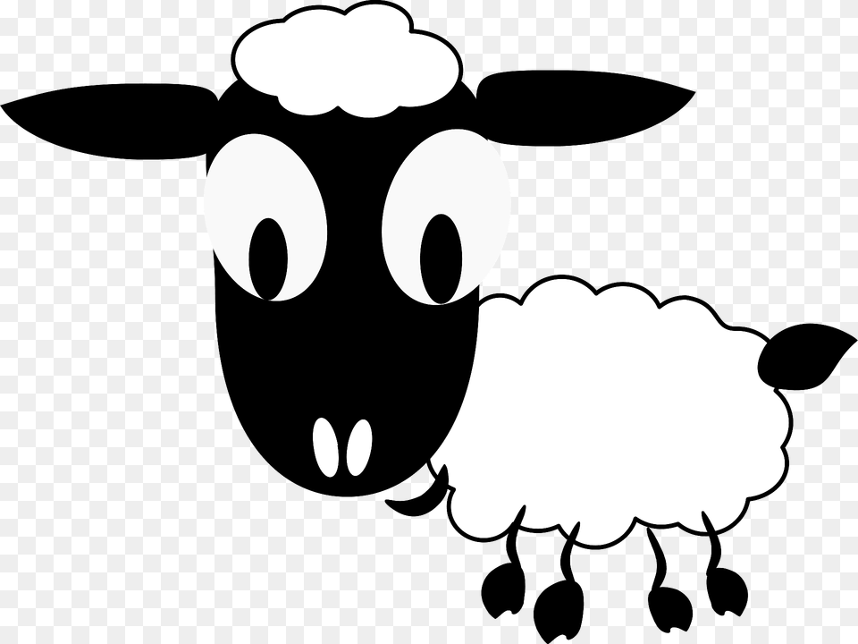 Cartoon Sheep Clipart, Animal, Livestock, Mammal, Fish Png