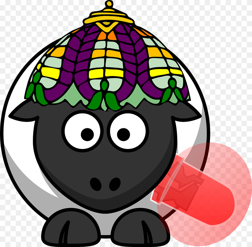 Cartoon Sheep With Garland Clipart, Food Free Png