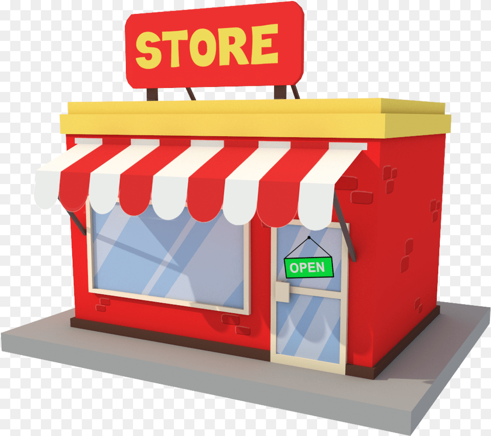 Cartoon Shop 3d Model, Kiosk, Awning, Canopy Png Image