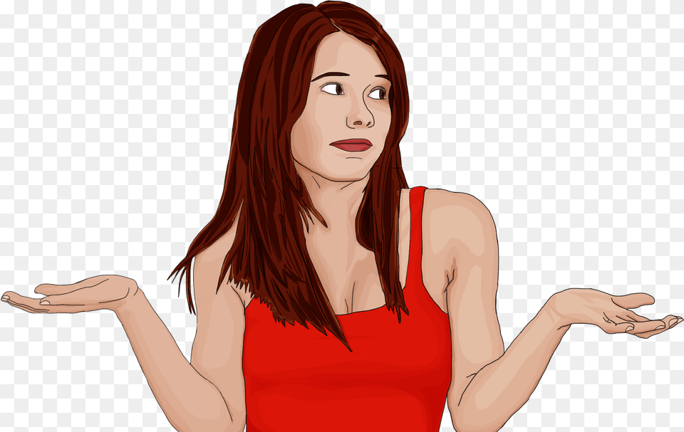 Cartoon Shrugging Female, Portrait, Photography, Face, Person Png