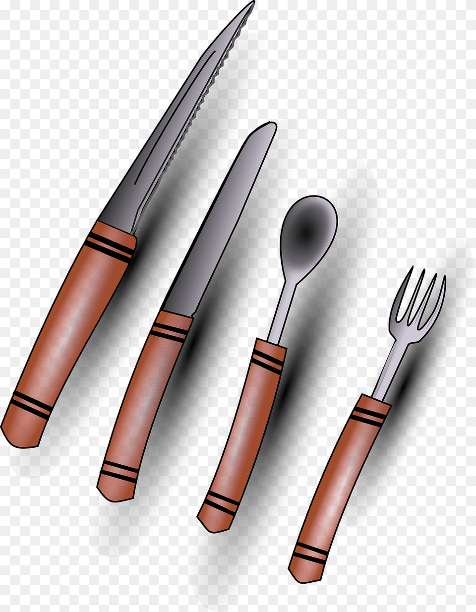 Cartoon Silverware, Cutlery, Fork, Spoon, Smoke Pipe Free Png