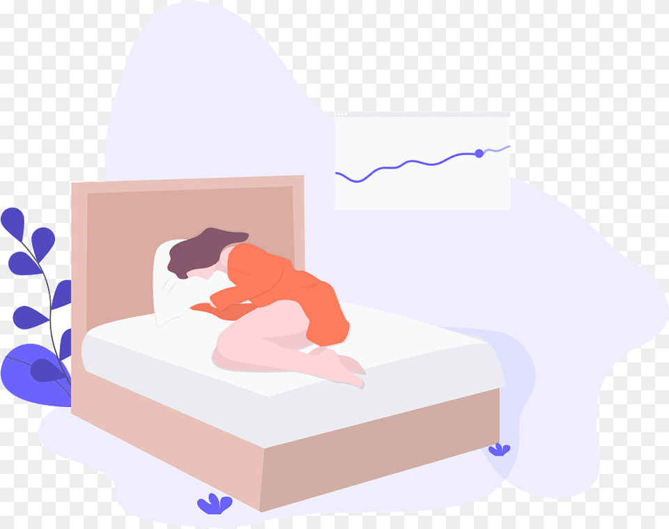 Cartoon Sleeping In Bed Bed, Person, Furniture Free Png