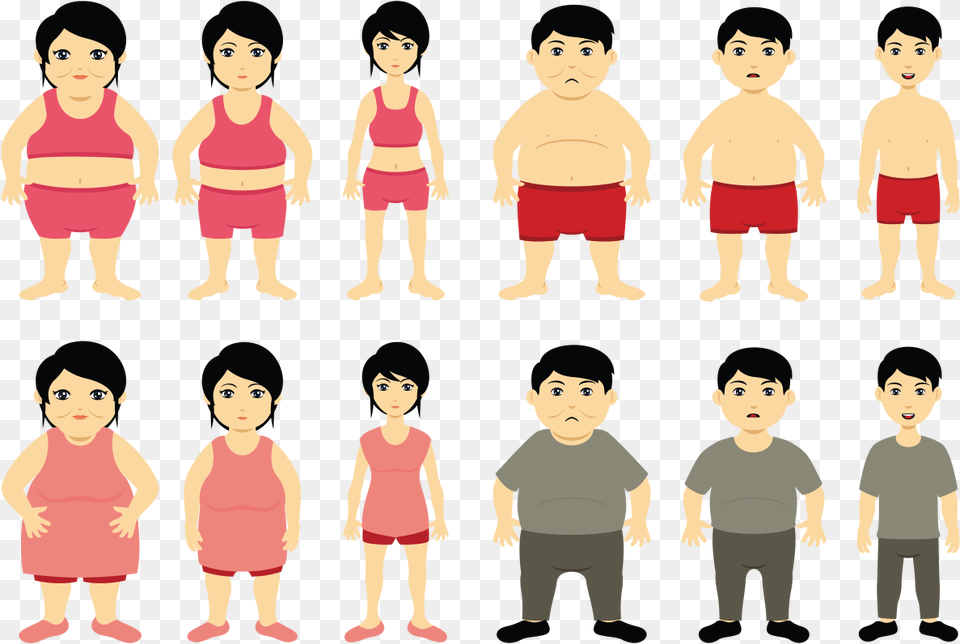 Cartoon Slimming Vector Child Weight Loss, Baby, Person, Male, Boy Free Transparent Png