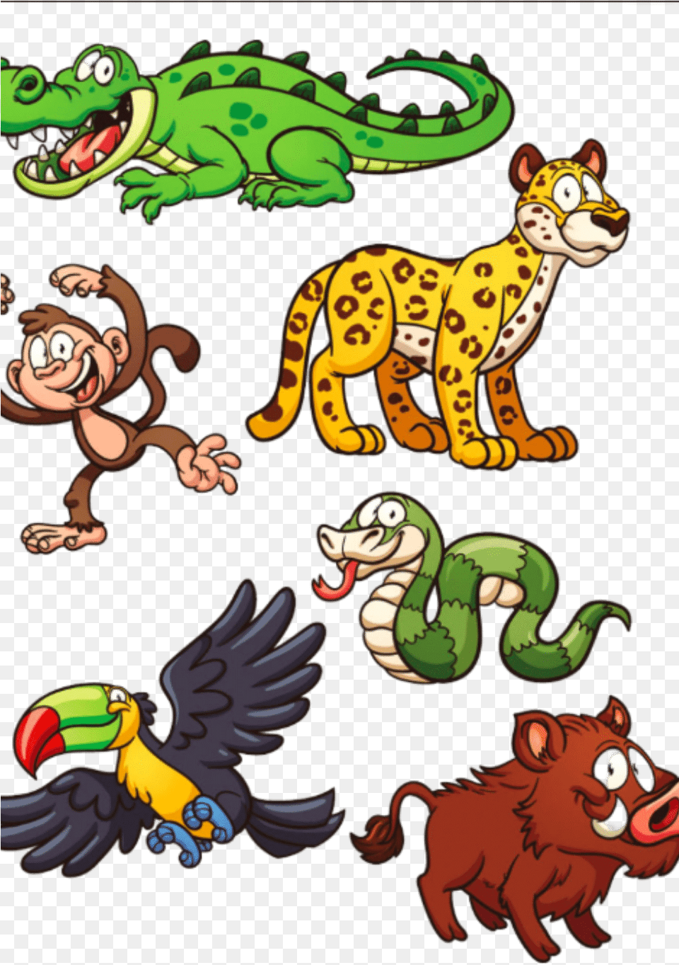 Cartoon Snake Zoo Animals Animal Figure, Lion, Mammal, Wildlife, Bird Free Png Download