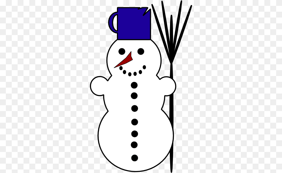 Cartoon Snowman With Chipped Cup Hat Clip Art, Winter, Nature, Outdoors, Snow Free Png Download