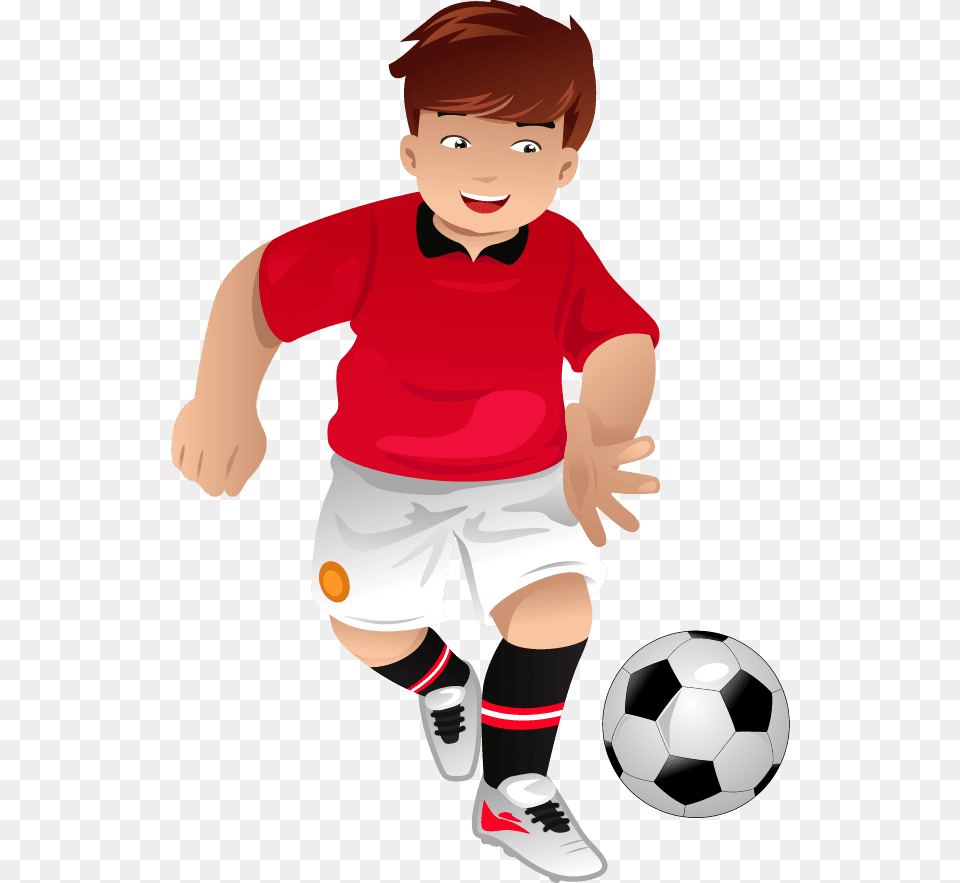 Cartoon Soccer Player, Ball, Soccer Ball, Shorts, Sport Free Png Download