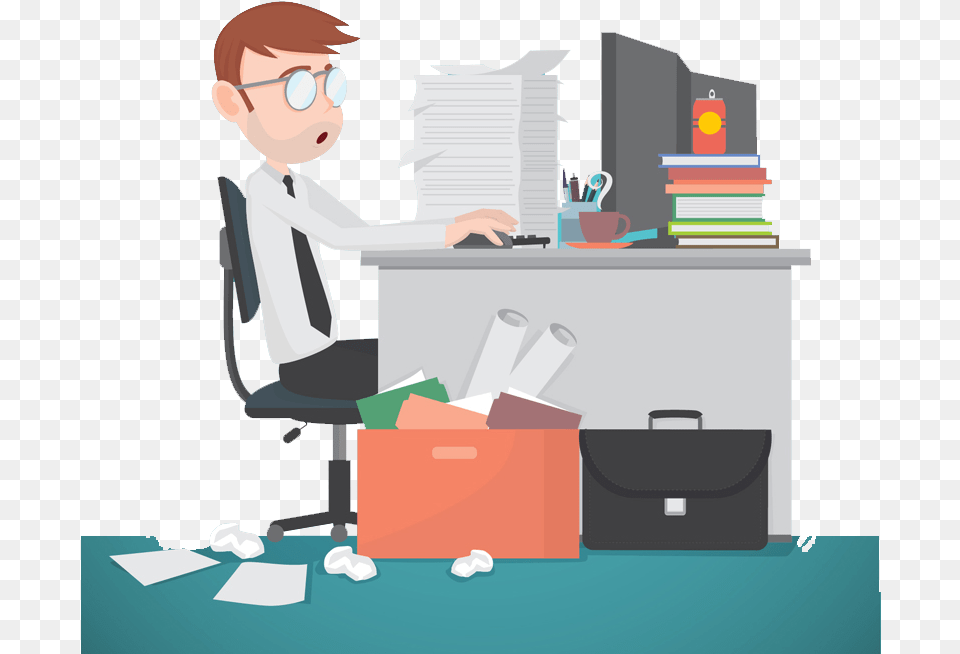 Cartoon Software Developers, Furniture, Table, Desk, Person Png Image