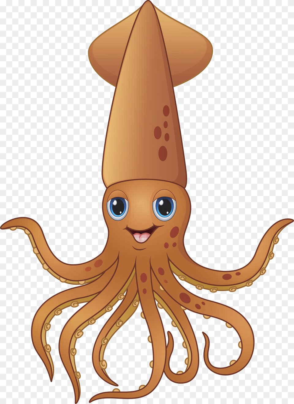 Cartoon Squid Vector, Animal, Seafood, Sea Life, Food Png Image