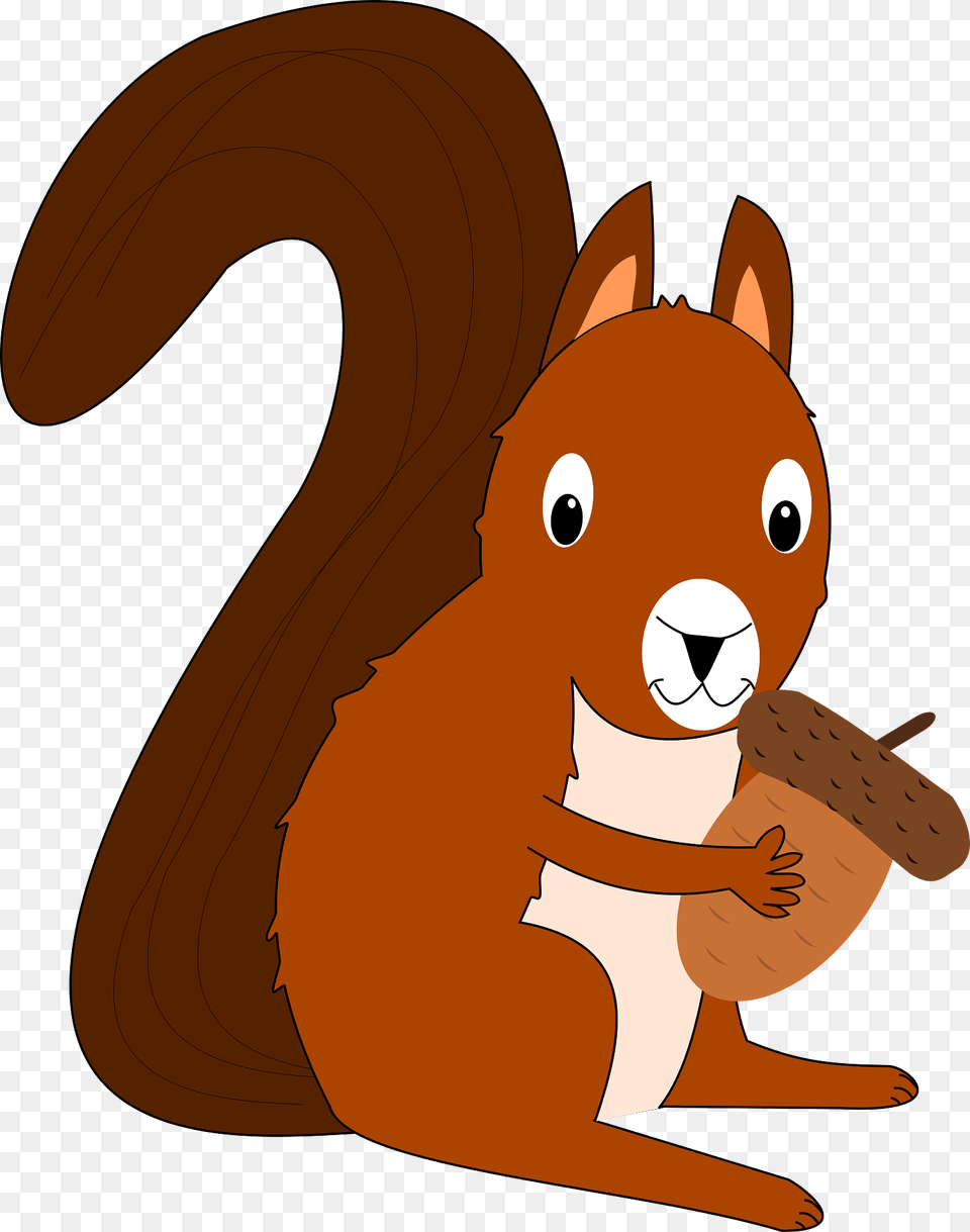 Cartoon Squirrel With Acorn Clipart, Animal, Mammal, Face, Head Png Image