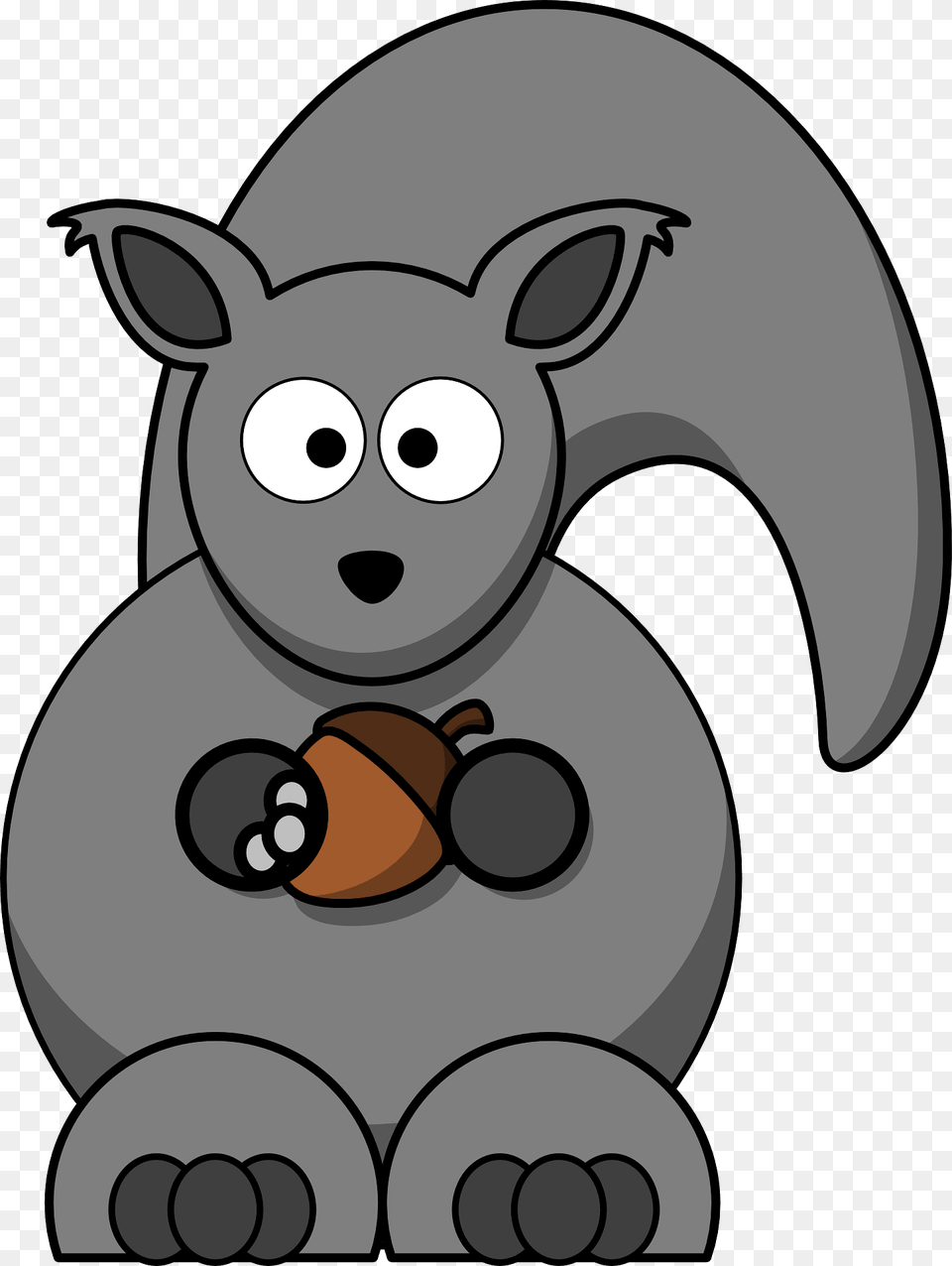 Cartoon Squirrel With Acorn Clipart, Art Png
