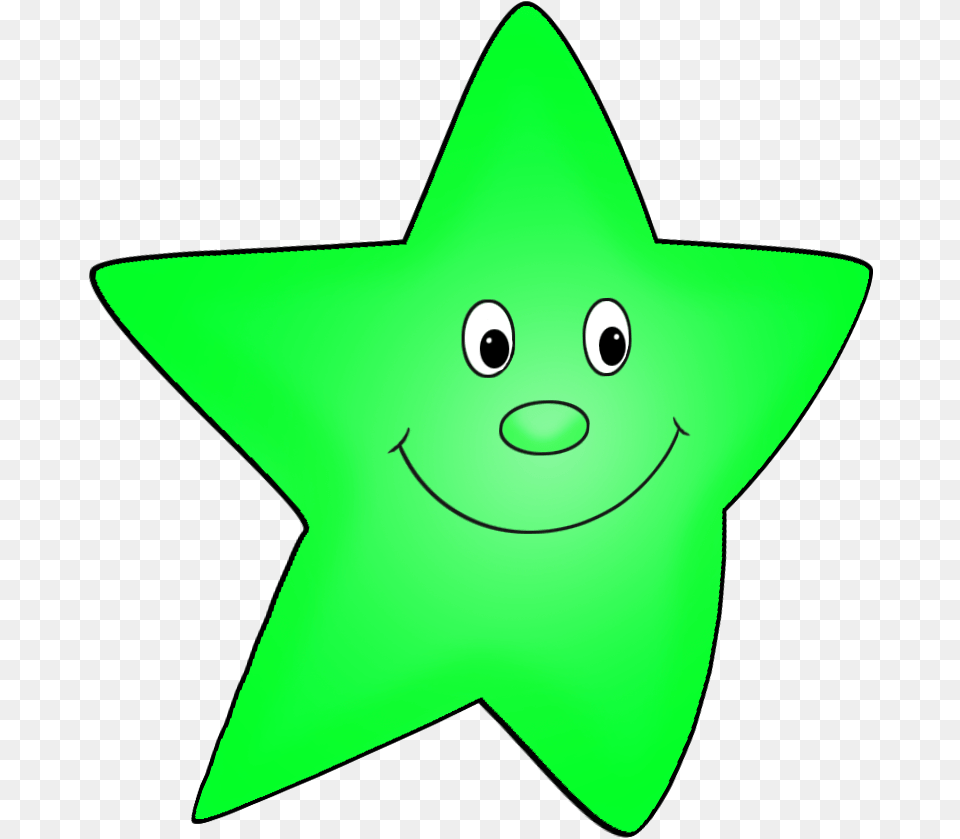 Cartoon Star Cartoon Star Flying Green Stars Clipart Cute Green Star Clipart, Star Symbol, Symbol, Animal, Fish Free Png Download
