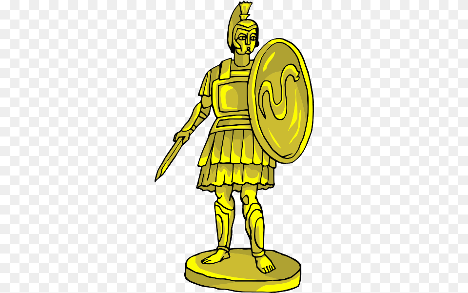 Cartoon Statue Of Gold, Adult, Male, Man, Person Free Transparent Png