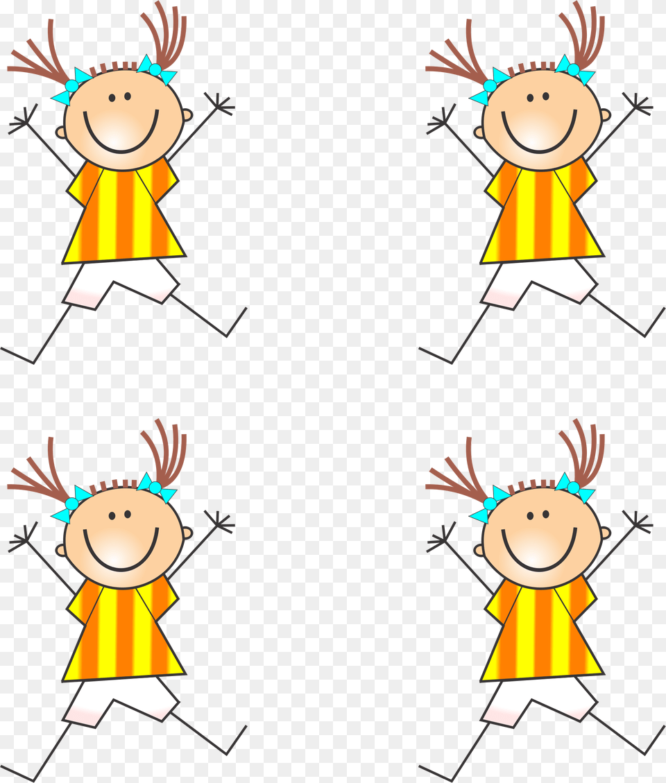 Cartoon Stick Figure Girl Cartwheel Tile Coaster Clipart Clipart Of Girls Celebrating, Baby, Person, Book, Comics Png Image