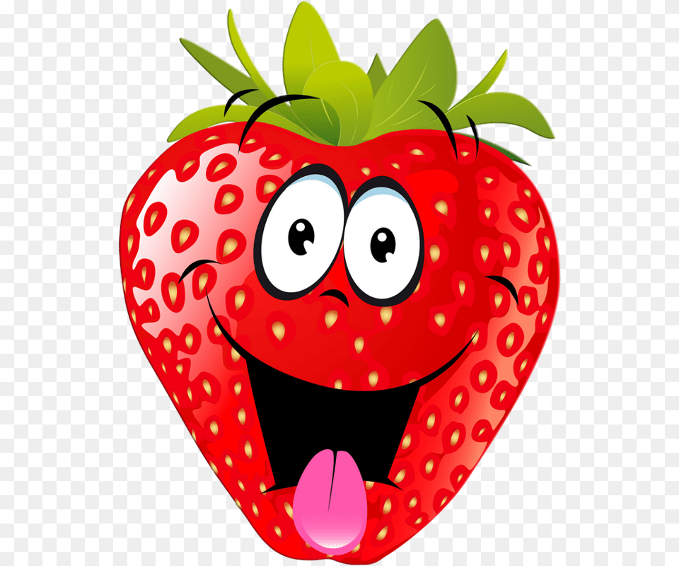 Cartoon Strawberry, Berry, Produce, Plant, Fruit Free Png