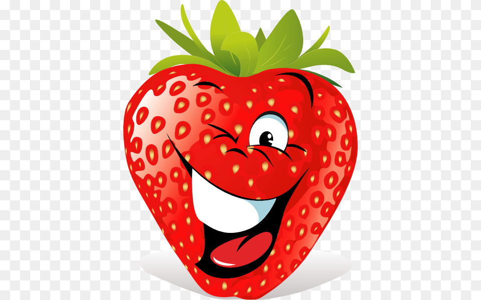 Cartoon Strawberry Face Clip Art For Web, Berry, Food, Fruit, Plant Png