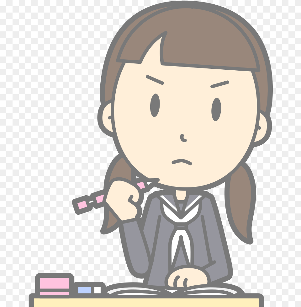Cartoon Student Angry School Girl Gif, Baby, Person, Face, Head Free Png