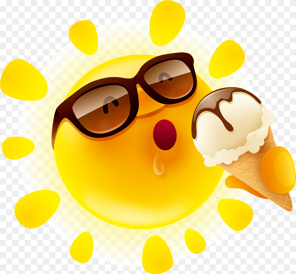 Cartoon Sun Transparent Background Sun Cartoon, Cream, Dessert, Food, Ice Cream Free Png