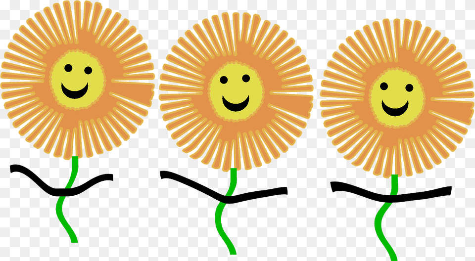 Cartoon Sunflowers Clipart, Flower, Plant, Art Png Image