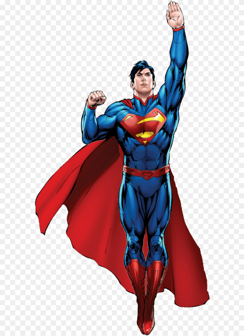 Cartoon Superman Background Image Superman, Cape, Clothing, Adult, Person Free Transparent Png