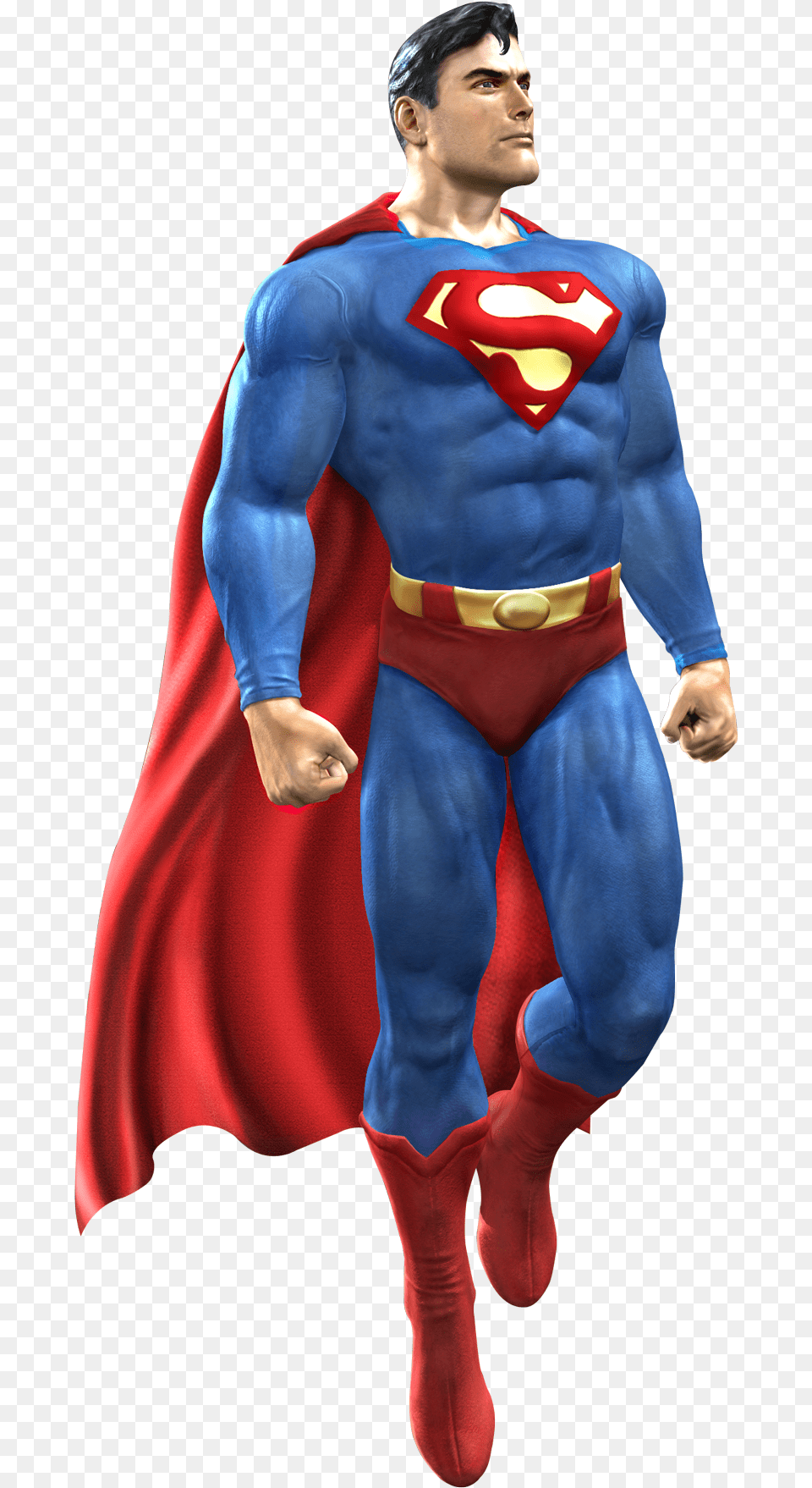 Cartoon Superman Pic Transparent Superman, Cape, Clothing, Adult, Person Png Image
