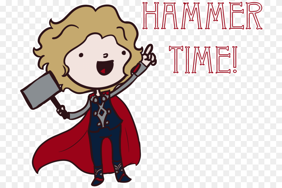 Cartoon Thor Hammer Time By Clipart Cartoon Thor Hammer Time, Book, Comics, Publication, Baby Free Png