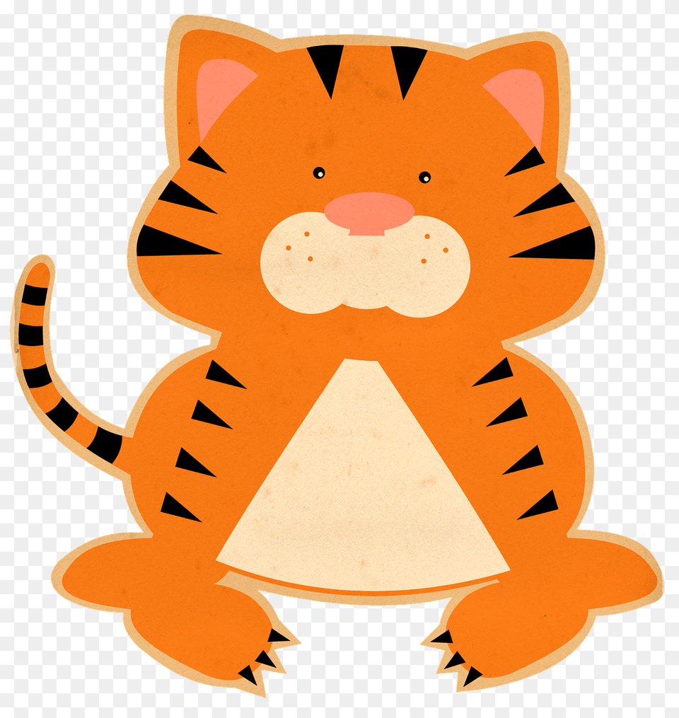 Cartoon Tiger Clipart, Applique, Pattern, Plush, Toy Png Image
