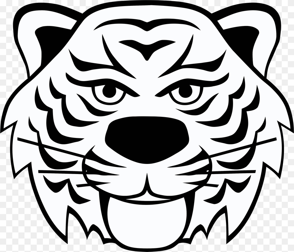 Cartoon Tiger Face, Stencil, Baby, Person, Head Free Png Download