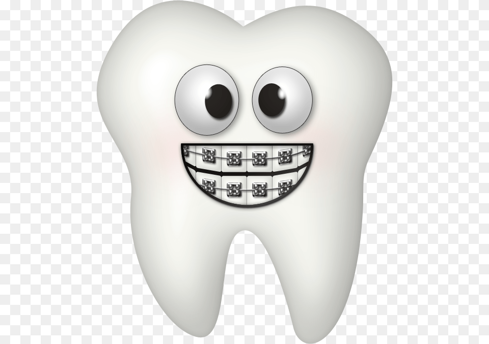 Cartoon Tooth With Braces, Body Part, Mouth, Person, Teeth Png Image