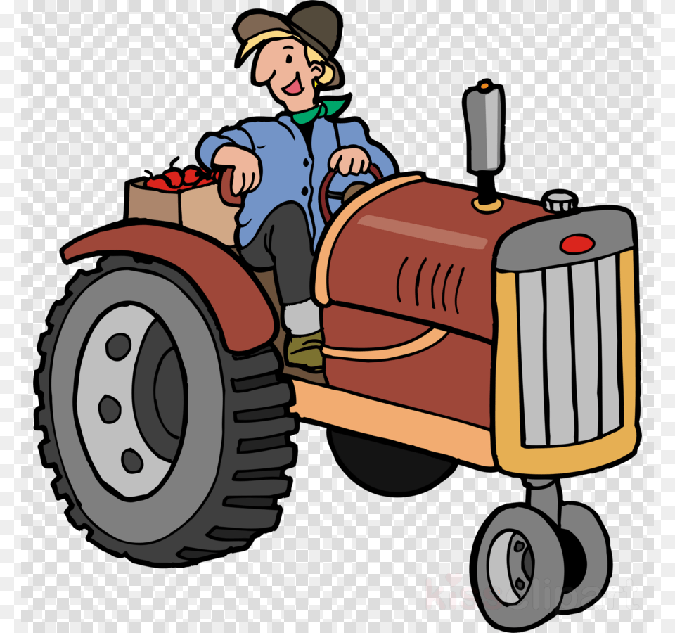 Cartoon Tractor Clipart John Deere Tractor Traktorist, Vehicle, Transportation, Baby, Person Png Image