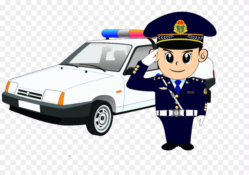 Cartoon Traffic Police Car Pattern Elements Police Car Police Cartoon, Baby, Person, Vehicle, Transportation Free Png Download
