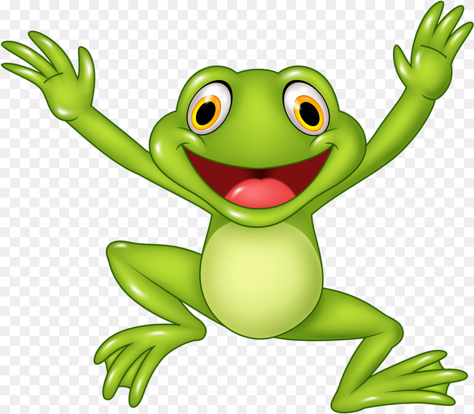 Cartoon Transparent Frog, Amphibian, Animal, Wildlife, Green Png