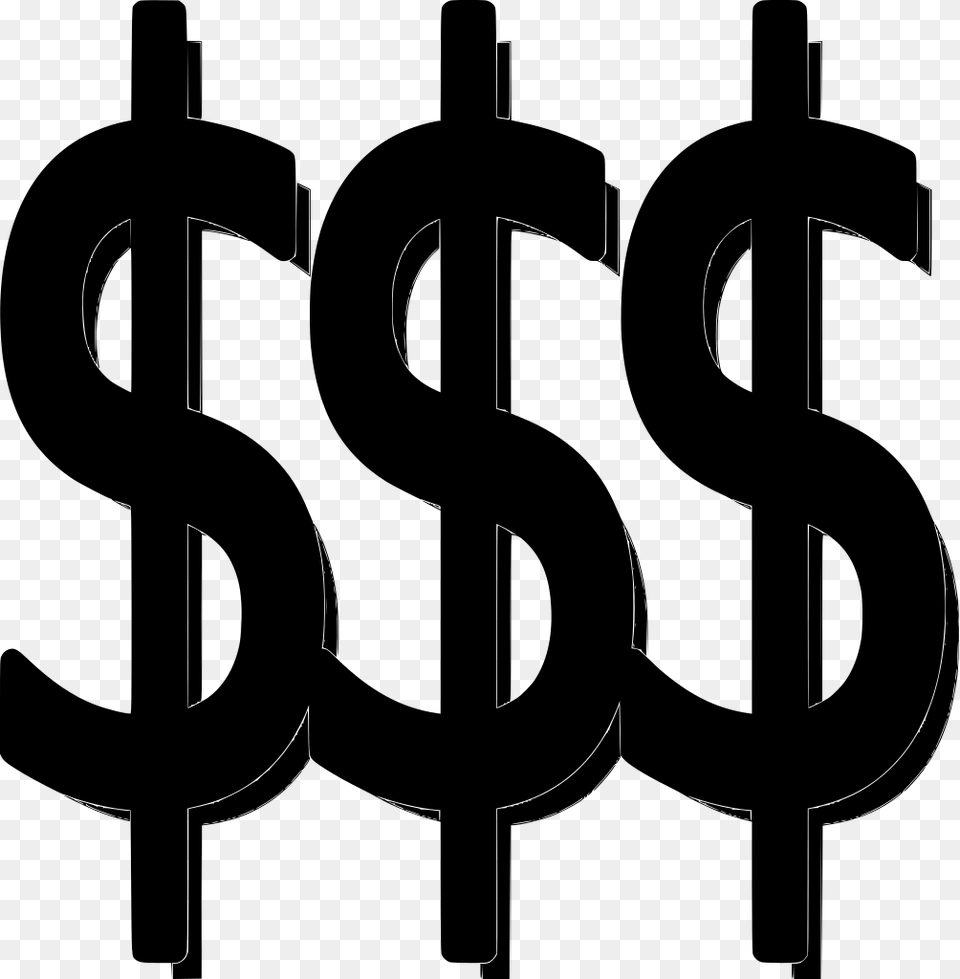 Cartoon Transparent Money Sign, Gray Png Image