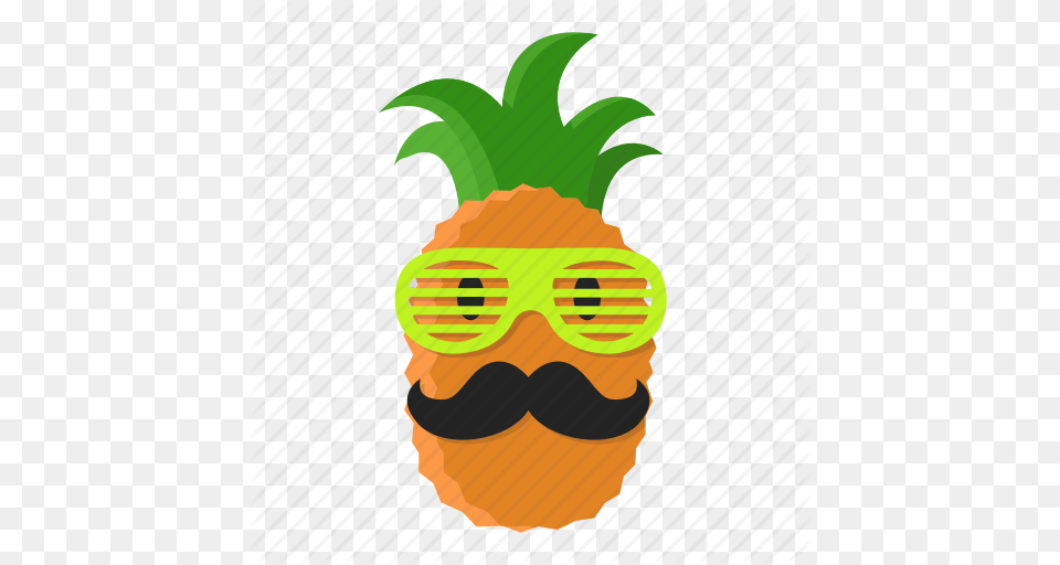Cartoon Transparent Pineapple With Sunglasses Clipart, Food, Fruit, Plant, Produce Free Png