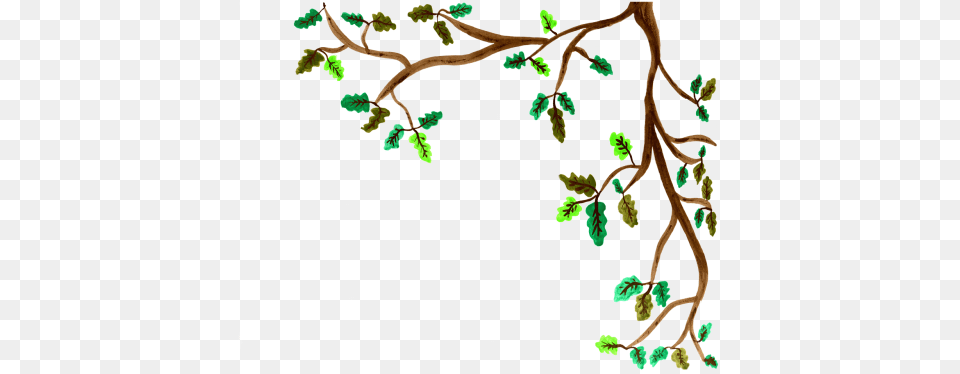 Cartoon Tree Branches Painted, Leaf, Plant, Vegetation, Art Free Png Download