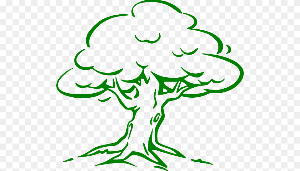 Cartoon Tree Imges Green Oak Tree Clip Art, Stencil, Drawing Png
