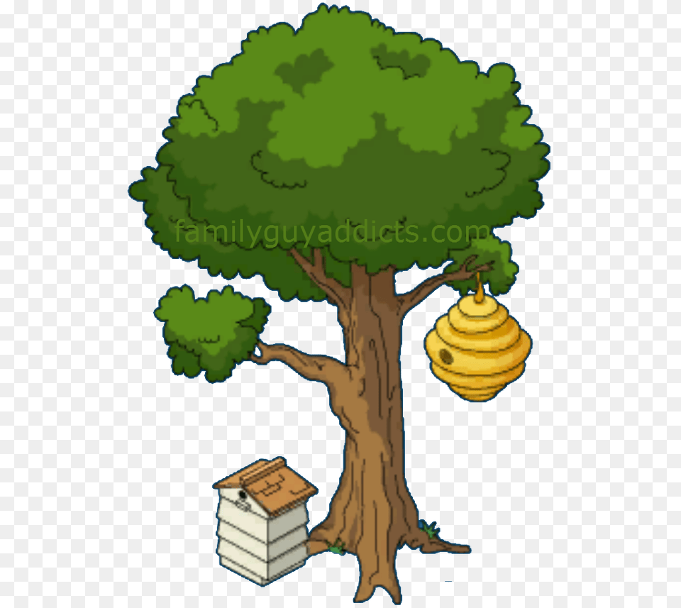 Cartoon Tree With Beehive Bee Hive In Tree Clipart, Plant, Potted Plant Free Png