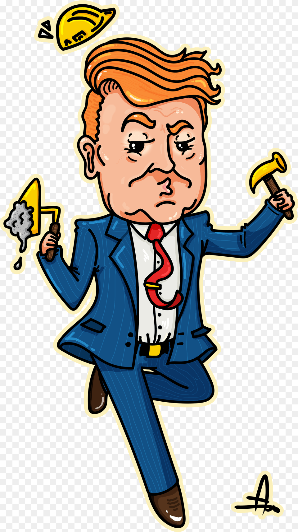 Cartoon Trump Digital Illustration, Person, Face, Head, Book Free Png