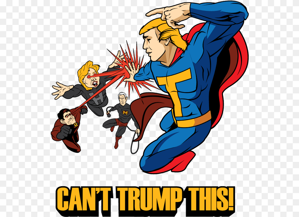 Cartoon Trump Superman, Book, Comics, Publication, Adult Png Image