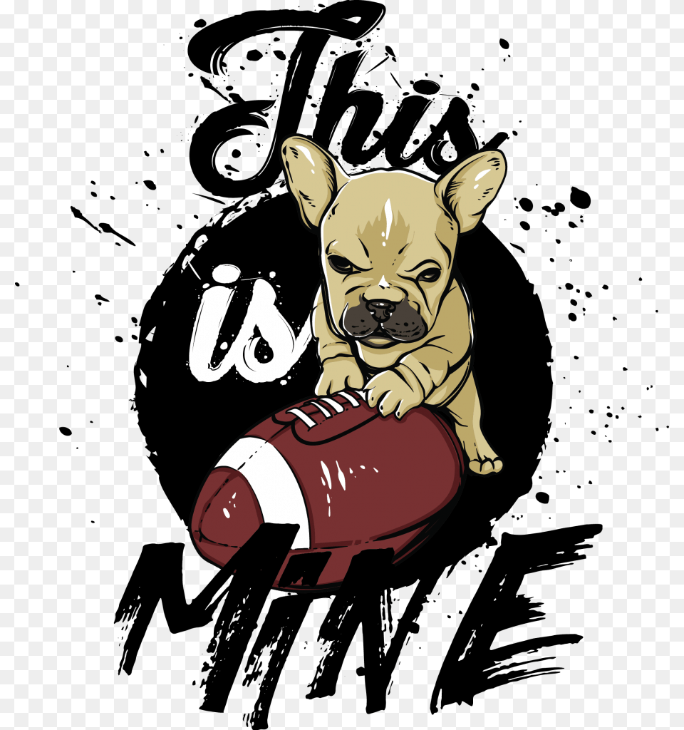 Cartoon Tshirt Design, Animal, Bulldog, Canine, Dog Free Png