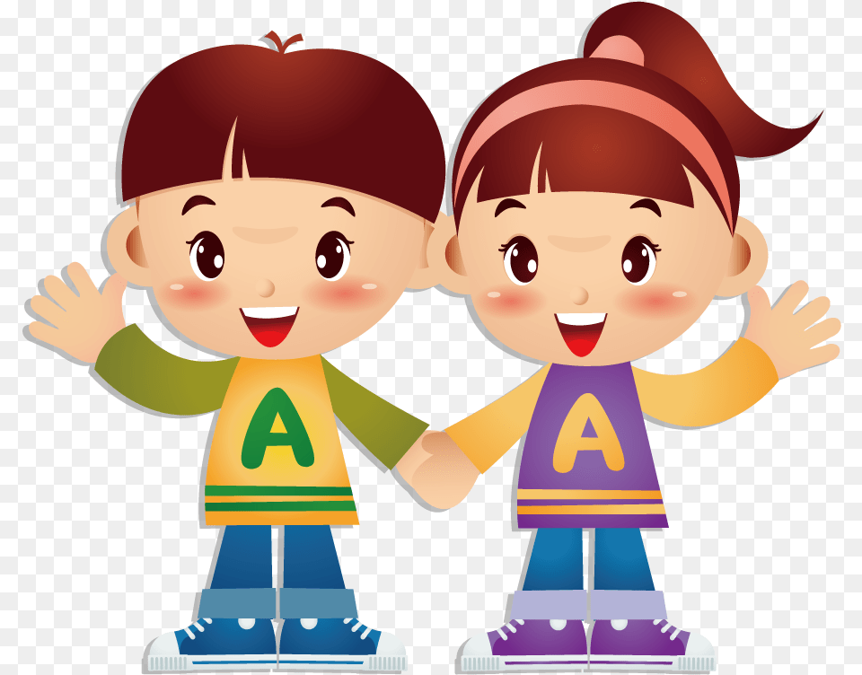 Cartoon Twin Brother Transprent Brother And Sister Animation, Baby, Person, Elf, Face Png Image