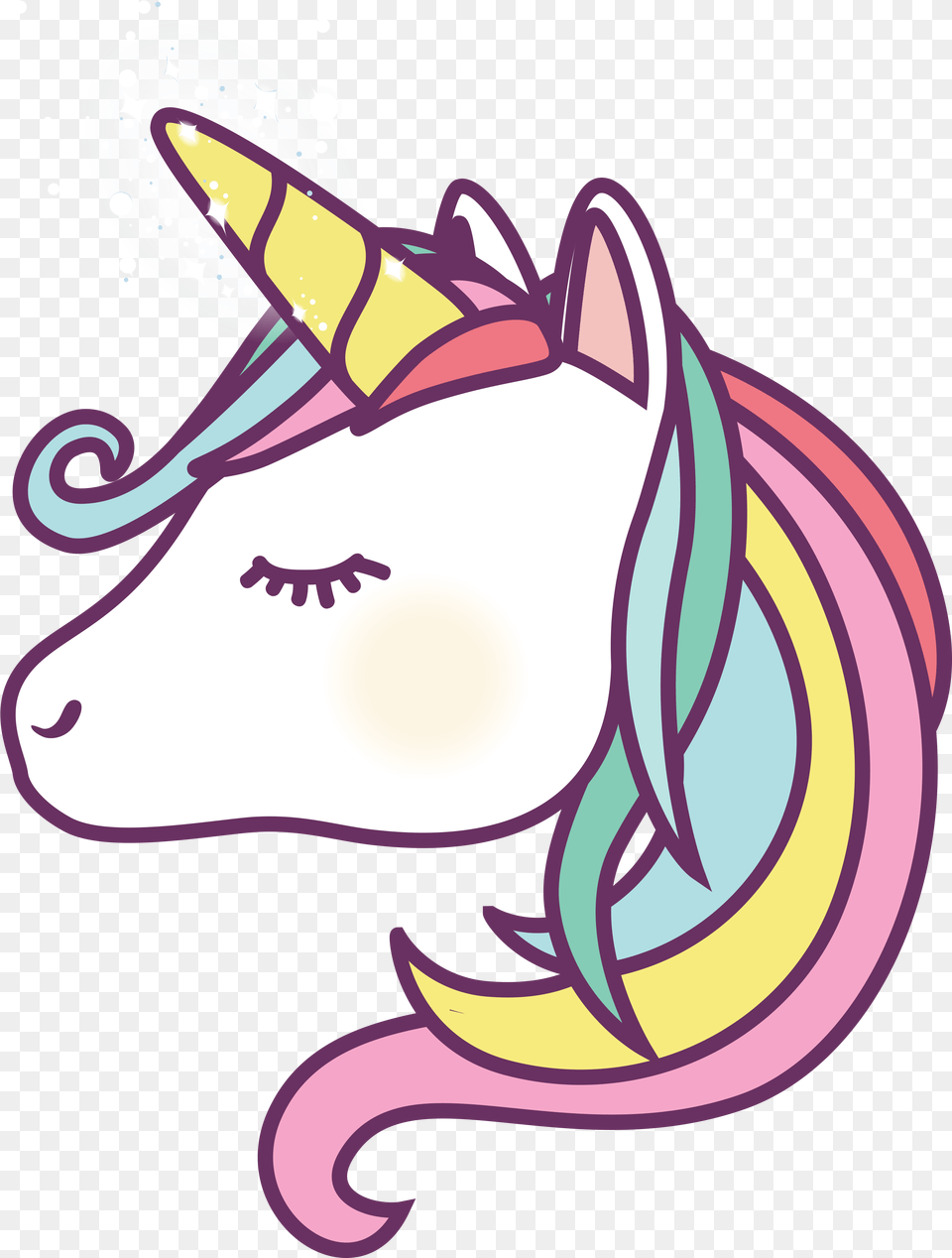 Cartoon Unicorn Face Unicorn Face, Art, Baby, Person, Livestock Png