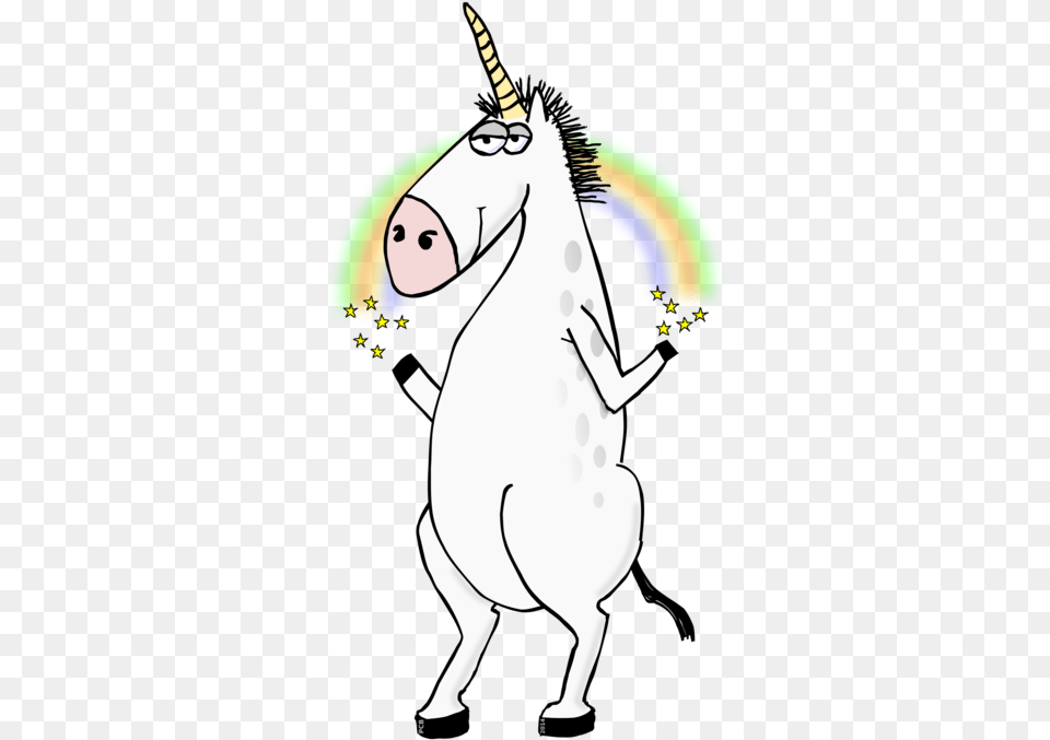 Cartoon Unicorn Standing Up, Baby, Person, Face, Head Free Png Download