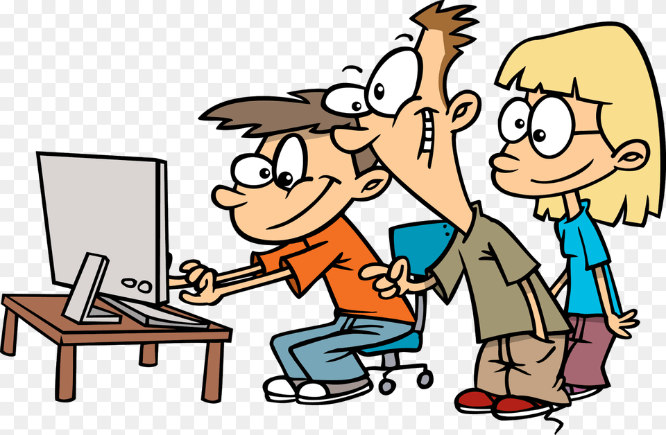 Cartoon Using The Computer, Book, Comics, Publication, Baby Free Transparent Png